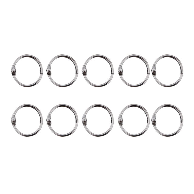 MasteelfCA 50pcs 20MM DIY Photo Album Loose-leaf Book Circle Key Ring Photo Album Buckle Snap Ring Binding Meatl Circle(Silver)