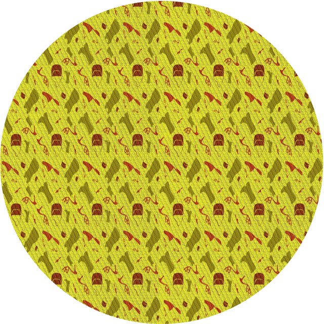 Ahgly Company Tapis Rond Lavable en Machine Intérieur Transitionnel Jaune Canari, 8 Pieds Rond
