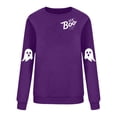 thumbnail image 4 of NMMUED Chandails d'Halloween pour Femmes, Vêtements d'Automne, Chandail d'Halloween avec Fantôme, Chandails à Col Rond pour Femmes, Hauts d'Halloween pour Femmes, Hauts d'Automne pour Femmes, Violet 3TG, 4 of 4