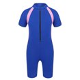 thumbnail image 2 of Aislor Kids Big Girls Zippered Swimsuit Swimwear Bathing Suit Rash Guard Shorty Sun Protection Wetsuit Blue 8, 2 of 7