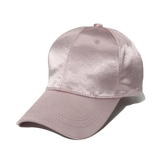 Pink Pretty Satin Baseball Hat For Women Casual Style In Soft Pink Free Size 22.8 Inch