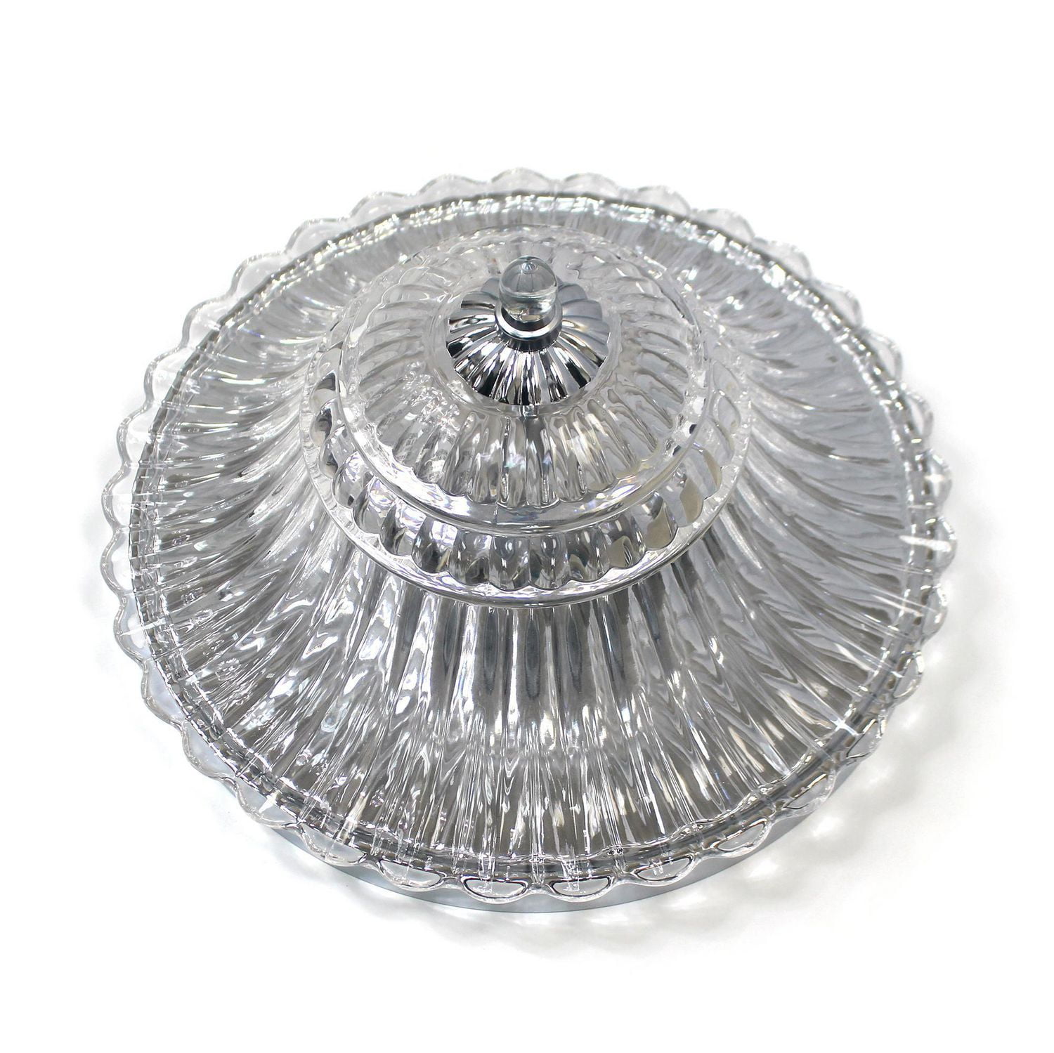 Elegant Designs Plafonnier en verre à 2 ampoules Glacier Petal Flushmount