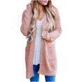 thumbnail image 2 of Cardigan Léger pour Femmes Femmes Dames Uni à devant Ouvert Doux Épais avec Poches Manteau à Manches Longues Vêtement d'Extérieur Cardigan en Liquidation, 2 of 6