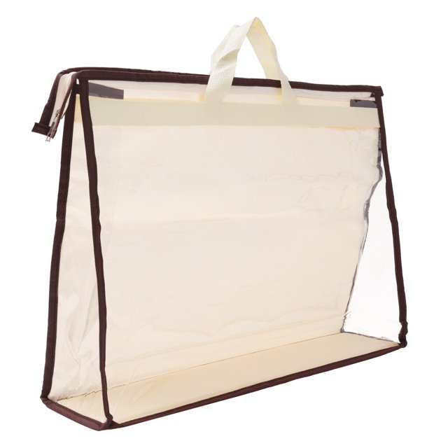 Unique Bargains Sacs à Main Taille XXL PVC Transparent Sac à Main Protecteur, Beige