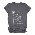 thumbnail image 1 of T-shirt Décontracté pour Femme à Manches Courtes avec Imprimé de Lettres, 1 of 3
