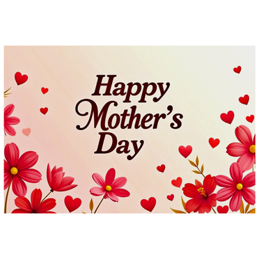 Pink Background Happy Mothers Day Banner with Floral Heart Elements Party Decoration Photography Prop Family Gathering Celebration Event Decor