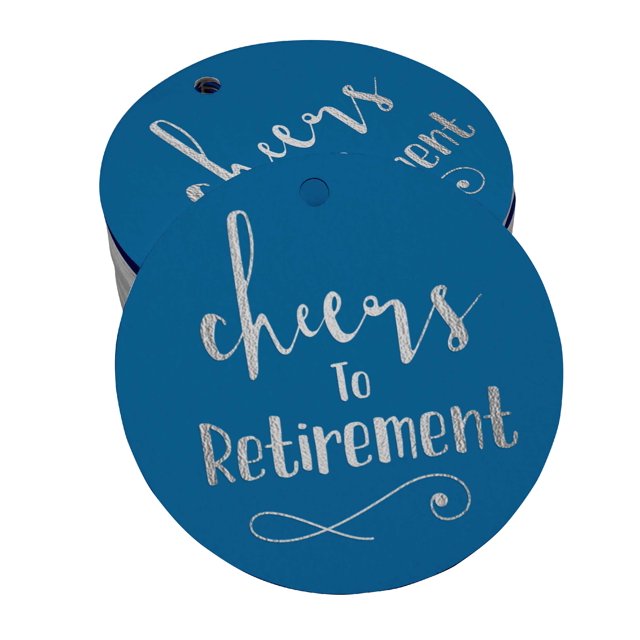 Inkdotpot Silver Foil Paper Hang Tags Cheers To Retirement Favor Tags 100 Pieces