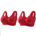 thumbnail image 1 of Yuyuzo Front Closure Bras for Women Plus Size 2 Pack Full Support Wireless Comfortable Everyday Bra, 1 of 3