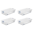 thumbnail image 1 of Sterilite Lot de 4 Bacs à Loquet de 56 Pintes sur Roulettes, Bac de Rangement Roulant en Plastique Transparent pour sous le Lit, 1 of 12