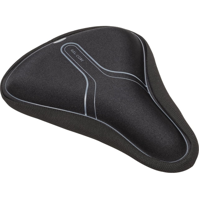 Bell Sports Coosh™ 350 Gel Base Seat Pad in black with gel-infused foam padding and anti-slip textured base, contoured to fit most traditional and stationary bike saddles, improving cycling comfort and reducing chafing during rides.