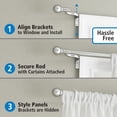thumbnail image 4 of Mainstays Easy Install Decorative Ball Window Curtain Rod, Adjustable, 48” - 120”, Nickel, 4 of 7