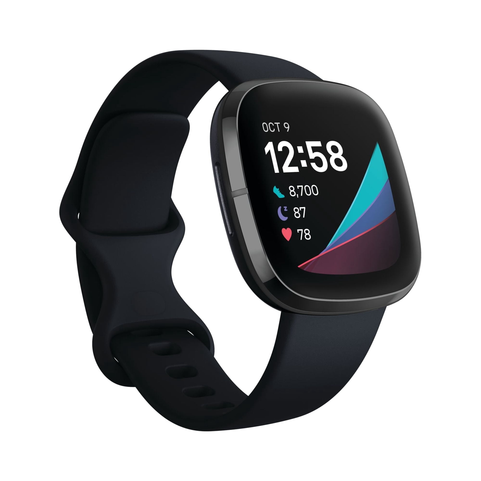 Refurbished Fitbit Sense Fitness Smartwatch (WiFi) Graphite Stainless Steel (Grade B)