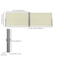 thumbnail image 3 of Outsunny Double Retractable Side Awning 236" x 63" Patio Screen Cream White, 3 of 10