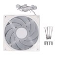 thumbnail image 2 of Case Fan, Reverse 9 Blades 140mm 4 Pin PWM 2000RPM Case Cooling Fan 5V ARGB Silicone Pad  for PC Black,White, 2 of 7