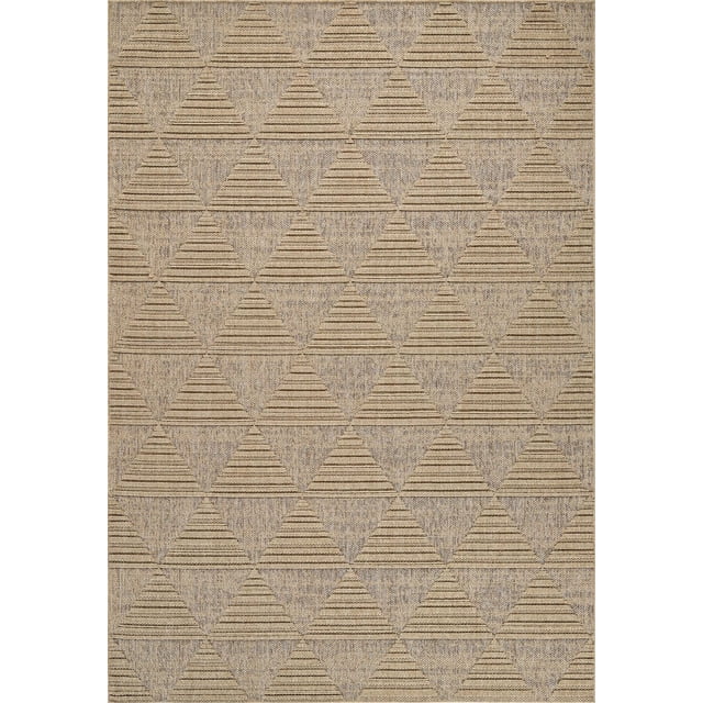 Rug Branch Hogar Abstract Indoor Outdoor Area Rug, Brown Beige, Modern - Living Room, Bedroom, Dining Room, and Kitchen