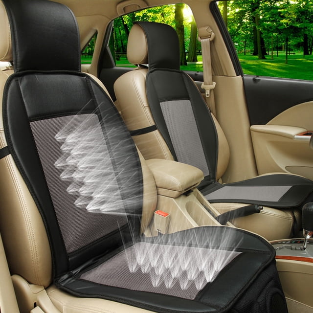 Meitianfacai Summer Cool Car Seat Cushion Cover with 12V Fan,Breathable 3D Honeycomb Mesh Cloth Seat Cushion Cover for Car,Pain Relief Cushion for Driving,Car Accessories