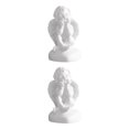 thumbnail image 1 of Maytalsory Resin White Angel Statue Elegant Desktop Decor Collection Window Props for Christmas holding face 2Set, 1 of 6