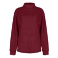 thumbnail image 4 of EGNMCR Chandails pour Femmes Décontractés Unis Chandail Col Roulé Blouse Manches Longues Hauts en Peluche Chandail, Cadeaux pour Femmes, 4 of 4