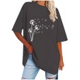 thumbnail image 1 of Hooded & Blouse zanvins Hauts pour Femmes en Liquidation, T-Shirt Décontracté à Col Rond Imprimé pour Femme, Haut Ample à Manches Courtes, Blouse, 1 of 3