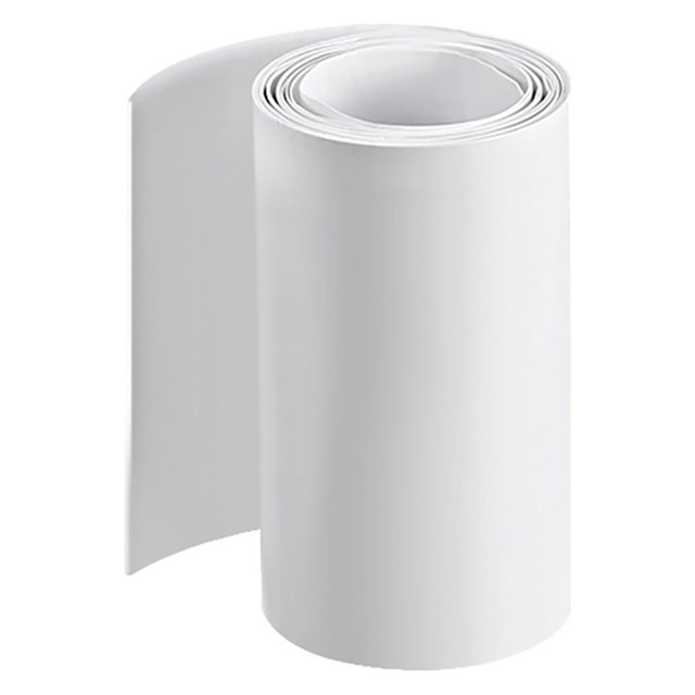 Unique Bargains Tubes Rétractables en PVC Largeur Plate 75mm pour Trois 18650 2 Mètres Blanc