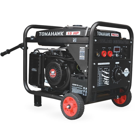 Tomahawk Power 15 HP Engine Driven Portable 2,000 Watt Generator with 210 Amp Stick and TIG Welder with Kit