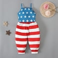 thumbnail image 1 of EGNMCR Girls' Jumpsuits & Rompers Girls Children's Summer Independence Day Romper Sling Sleeveless Backless Short Jumpsuit Kid Rompers, 1 of 8