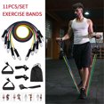 thumbnail image 3 of All-in-One Fitness Training Kit: 10 Colored Resistance Bands (5-30 lbs), Figure-8 Resistance Rope with Foam Handles, Steel Wire Jump Rope, 5 Standard Resistance Rings, Purple Yoga Band, Door Hook,, 3 of 6