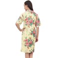 thumbnail image 3 of Bimba Chemise de Nuit à Manches Courtes pour Femmes, Jaune Pâle à Imprimé Floral - 22, 3 of 6