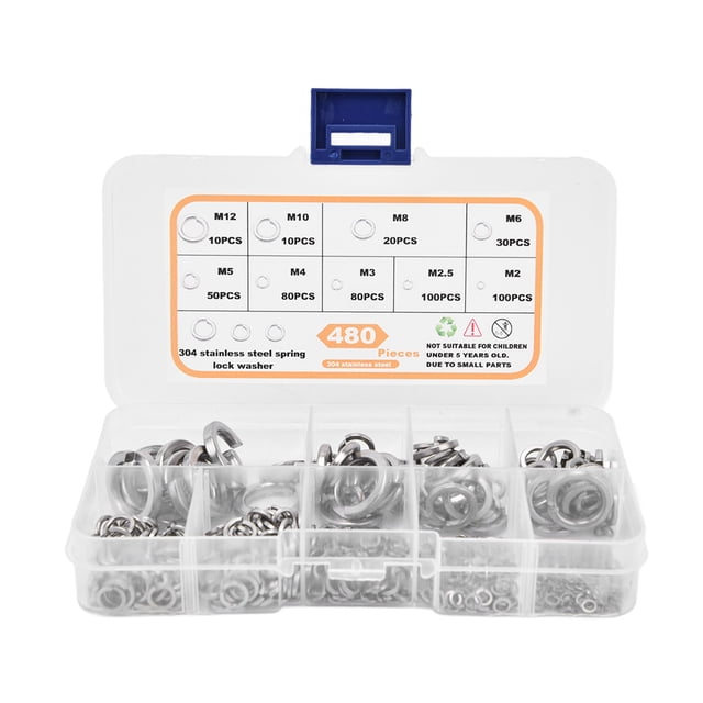 Ensemble de 480 Pcs de Laveuses Plates en Acier Inoxydable, Excellente Performance, Étanchéité Plus Serrée, Assortiment de Laveuses Plates