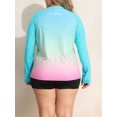 thumbnail image 3 of Charmo Womens Plus Size Long Sleeve Rash Guard Top Zipper Sufing Swim Shirt, 3 of 5
