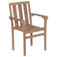 thumbnail image 2 of vidaXL Chaises de Jardin Empilables 6 Pcs Bois de Teck Massif, 2 of 5