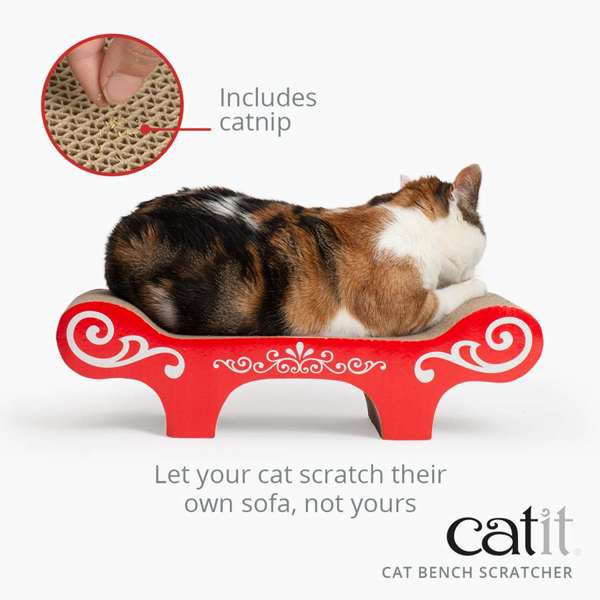 Catit Style Banc Griffoir pour Chat avec Herbe à Chat, Motif Urbain