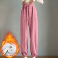 thumbnail image 1 of LSLJS Plush Women's Sports Solid Color Leggings Loose Casual Sanitary Pants Straight Tube Large Size Long Pants, 1 of 7