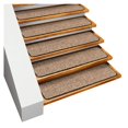 thumbnail image 1 of House, Home and More Set of 15 Skid-Resistant Carpet Stair Treads - Black Ripple - 8 Inches X 23.5 Inches, 1 of 4