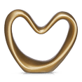thumbnail image 2 of Bouclair Gold Decorative Ceramic Heart Medium, 2 of 10