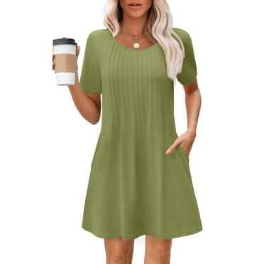 Liquidation d'Économies d'Été! Robe Aguichant à Manches Courtes pour Femmes, Mode Décontractée à Col Rond avec Imprimé d'Été, Robe Imprimée Tendance pour Sorties de Jour Ou Fêtes Décontractées Liquidation Ventes Aujourd'hui Aubaines Prime