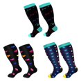 thumbnail image 1 of HLONK Chaussettes de Compression Grande Taille Chaussettes de Compression Grande Taille pour Femmes et Hommes M-edical Mollet Extra Grand Chaussettes de Compression en Nylon, 1 of 7