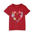 thumbnail image 2 of T-Shirts pour Filles, Enfants Garçons Filles T-shirt en Coton Mode Mignon Col Rond Imprimé Tee Manches Courtes Haut, 2 of 5