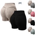 thumbnail image 1 of Hurxie Deals 2 Pcs Shorts d'Entraînement pour Femmes Sans Roulement Compression Sans Couture Short de Gym, 1 of 8