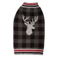 thumbnail image 2 of Holiday Time Grey Check Moose Dog Sweater, 2 of 2