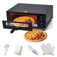 thumbnail image 2 of AKDSteel  12" Electric Commercial Pizza Oven, 1100W Countertop Pizza Maker with Viewing Window, Adjustable Temperature to 572°F and Timer, Stainless Steel Indoor Kitchen Oven, Black, 2 of 7