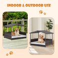 thumbnail image 4 of Gymax Wicker Dog House w/ Cushion Lounge Raised Rattan Bed for Indoor/Outdoor, 4 of 9