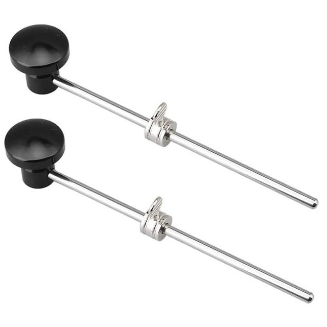 2X Batteur à Pied en Aluminium avec Silicone pour Percussion (Noir)
