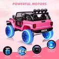 thumbnail image 4 of EDTara 24V 2-Seater Ride On Truck for Kids, 2WD/4WD Switch, Battery Powered Car with Remote, Spring Suspension, MP3, Trunk, LED Lights, 4 of 7