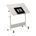 thumbnail image 1 of Small Standing Desk Adjustable Height, Mobile Stand Up Desk With Wheels, Portable Home Office Computer Workstations For Sitting And Standing, 1 of 9