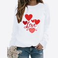 thumbnail image 2 of Amzcrzy Sweat-Shirt pour Femmes Col Rond Manches Longues Chemises de la Saint-Valentin Graphiques Amusants Légers Amples Chandail de Vacances, 2 of 3