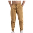 thumbnail image 1 of Amzcrzy Cargo Pants for Men Men's Fashion Casual Solid Color Pockets Elastic Rope Waist Casual Cargo Pants Men's Pants Men's Cargo Pants Pants for Men Men's Clothing Slacks for Men, 1 of 4