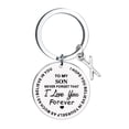 thumbnail image 1 of EGNMCR Keychains DIY To My Son Stainless Steel Last Name 26 Letter Keychain 2.5x2.5cm 26 Letter Keychain, 1 of 1