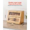 thumbnail image 2 of VEVOR Double Layer Bread Box for Kitchen Counter Bamboo Storage Container Natural, 2 of 9