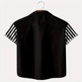 thumbnail image 2 of Men‘s Father‘s Day Striped Patchwork Print Vintage Short Sleeve Bowling Shirt, 2 of 3